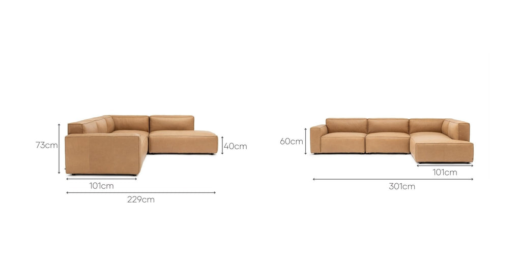 Baker Corner Sofa Set - Pecan.