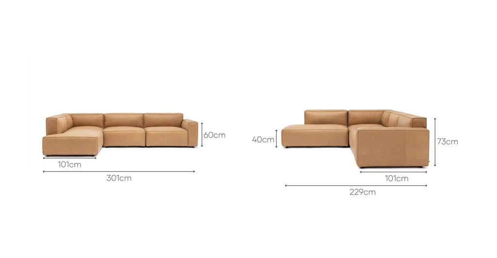 Baker Corner Sofa Set - Pecan.