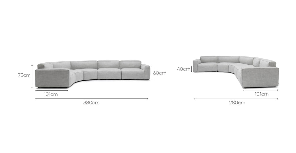 BAKER CURVED EXTRA LARGE SOFA - DIAMOND - THE LOOM COLLECTION