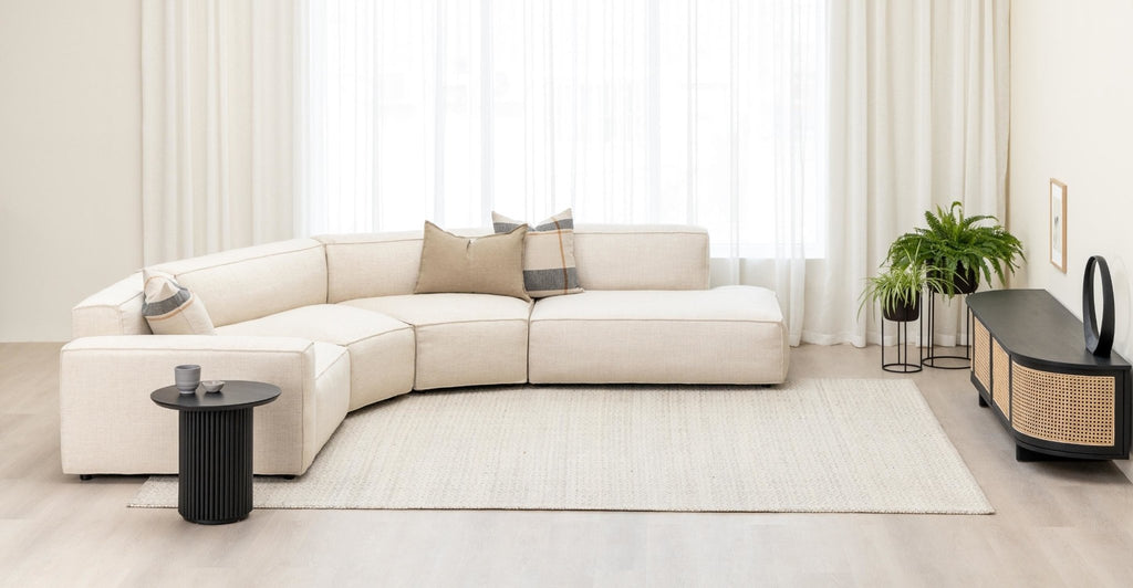 Baker Curved Large Open Sofa - Oatmeal.