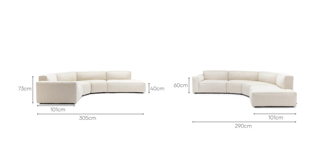 BAKER CURVED LARGE OPEN SOFA - OATMEAL - THE LOOM COLLECTION