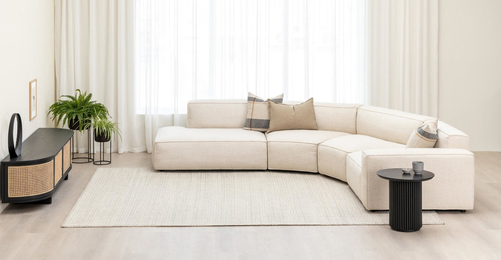 Baker Curved Large Open Sofa - Oatmeal.