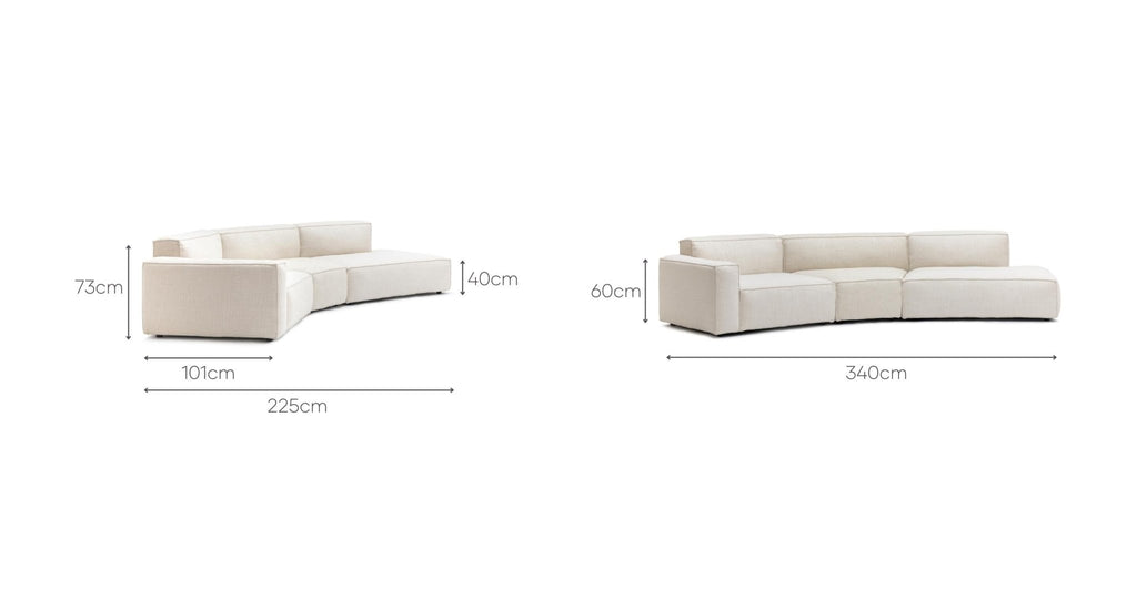 BAKER CURVED OPEN SOFA - OATMEAL - THE LOOM COLLECTION