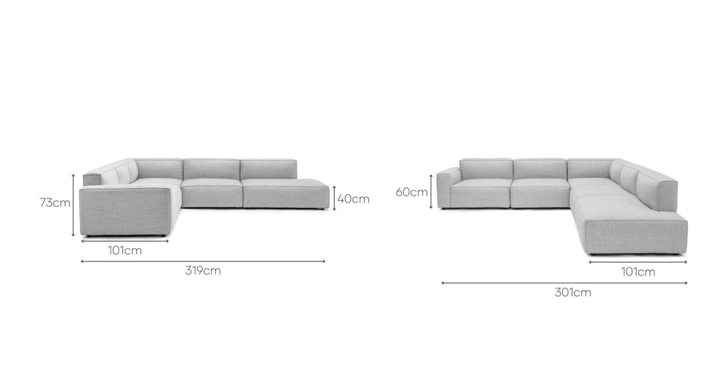 BAKER LARGE CORNER SOFA SET - DIAMOND - THE LOOM COLLECTION