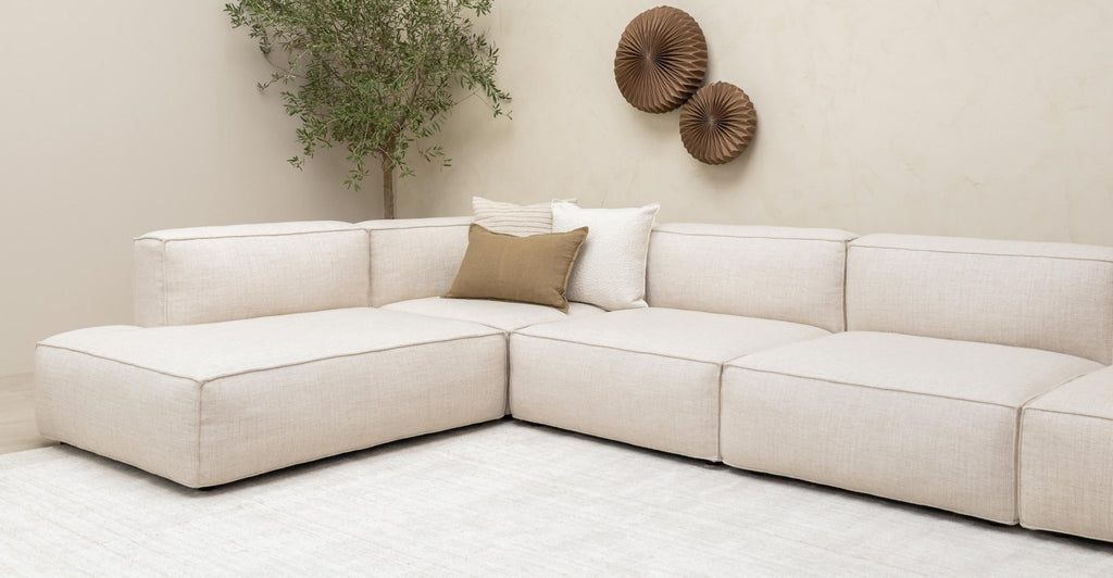 Baker Large Corner Sofa Set - Oatmeal.