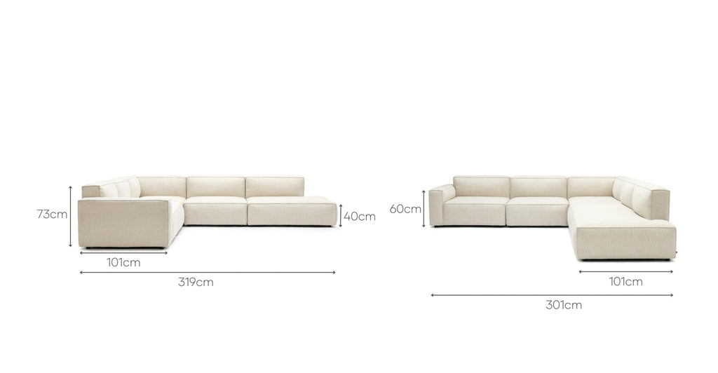 BAKER LARGE CORNER SOFA SET - OATMEAL - THE LOOM COLLECTION