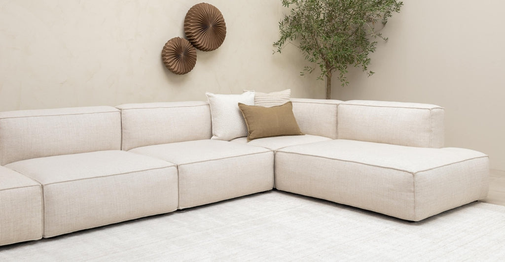 Baker Large Corner Sofa Set - Oatmeal.