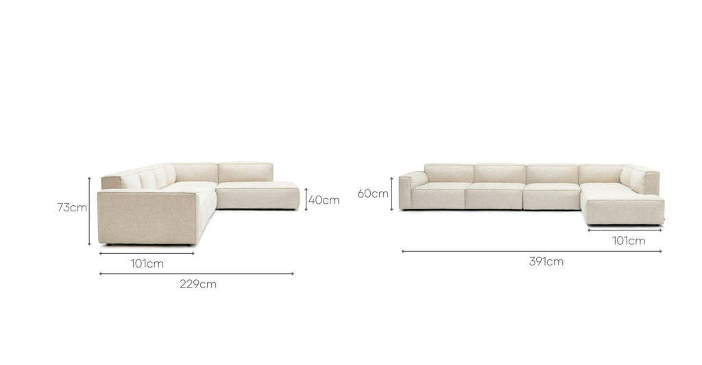 BAKER LARGE CORNER SOFA SET - OATMEAL - THE LOOM COLLECTION