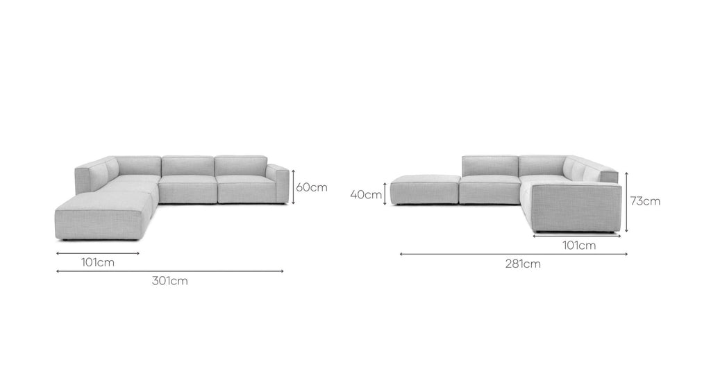 Baker Large Corner Sofa With Ottoman - Diamond.