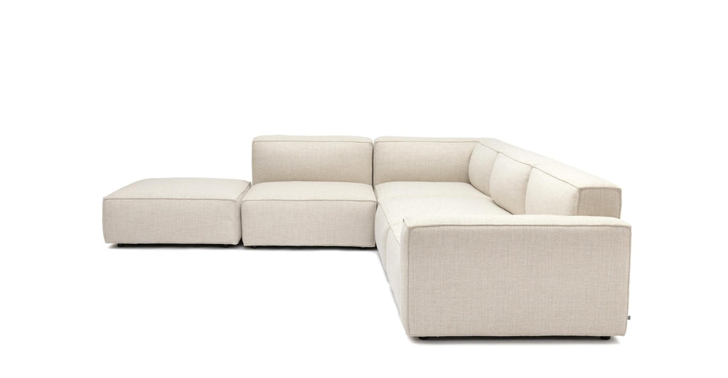 Baker Large Corner Sofa With Ottoman - Oatmeal.