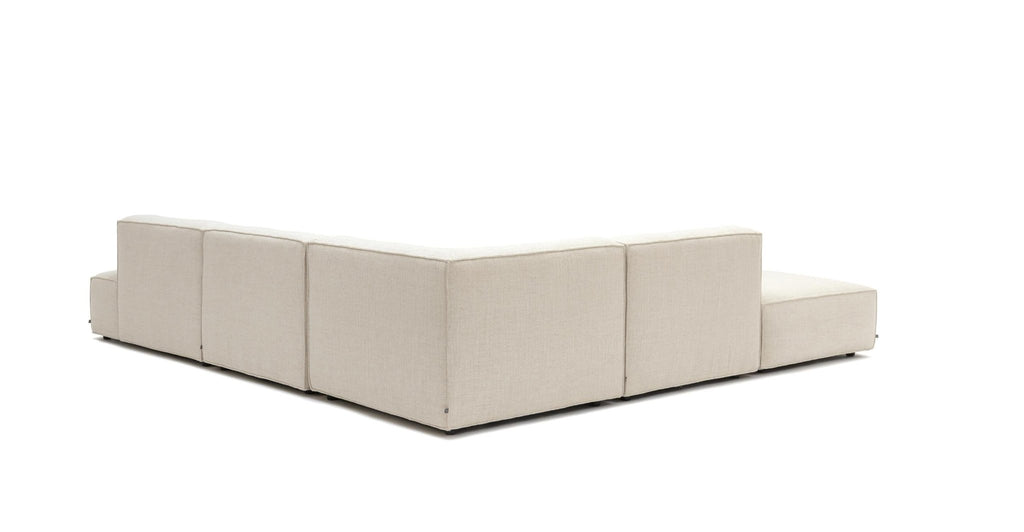 Baker Large Corner Sofa With Ottoman - Oatmeal.