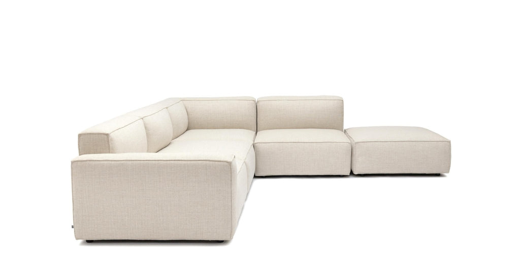 Baker Large Corner Sofa With Ottoman - Oatmeal.