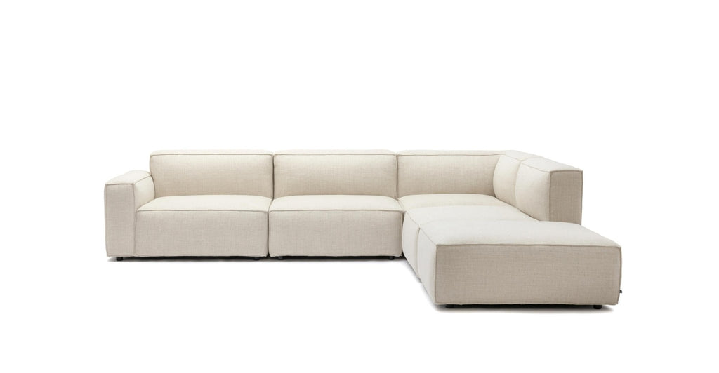 Baker Large Corner Sofa With Ottoman - Oatmeal.