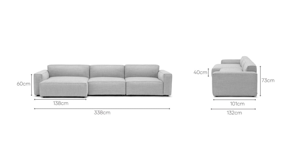 BAKER LARGE L-SHAPED SOFA - DIAMOND - THE LOOM COLLECTION