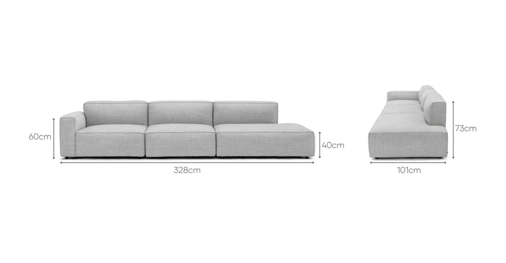 Baker Large Open End Sofa - Diamond.