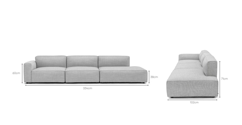 Baker Large Open End Sofa - Diamond.