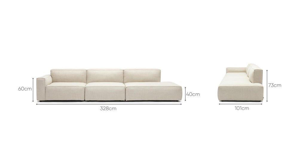 Baker Large Open End Sofa - Oatmeal.