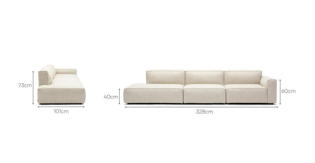 BAKER LARGE OPEN END SOFA - OATMEAL - THE LOOM COLLECTION