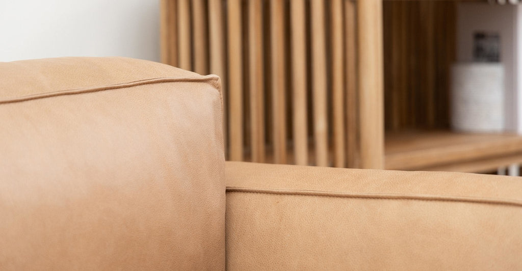 BAKER MEGA LOUNGE SOFA WITH STORAGE - PECAN LEATHER - THE LOOM COLLECTION