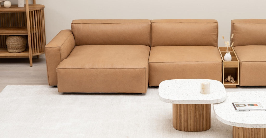 Baker Mega Lounge Sofa With Storage - Pecan Leather.