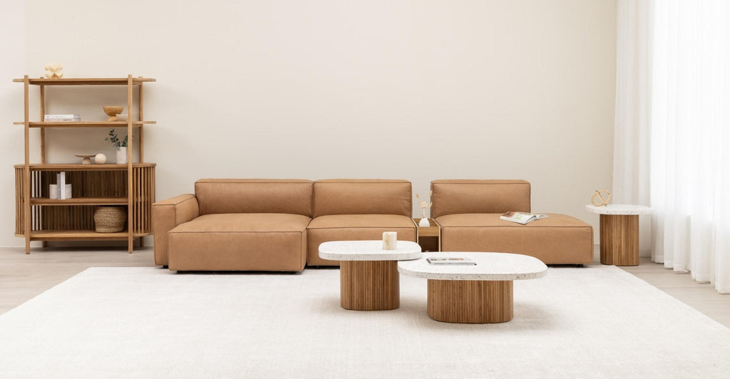 Baker Mega Lounge Sofa With Storage - Pecan Leather.