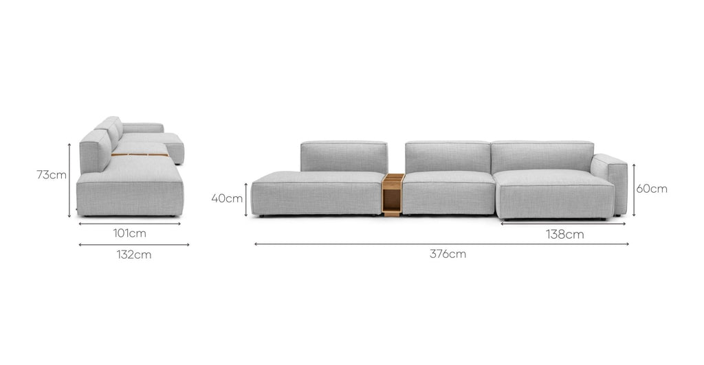 BAKER MEGA LOUNGE SOFA WITH STORAGE TABLE - DIAMOND - THE LOOM COLLECTION