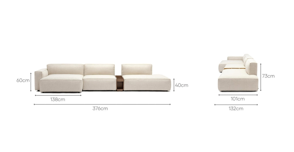 Baker Mega Lounge Sofa With Storage Table - Oatmeal.