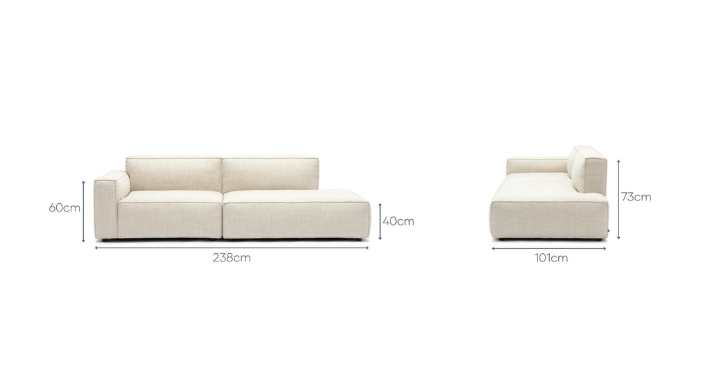 Baker Open End Sofa - Oatmeal.