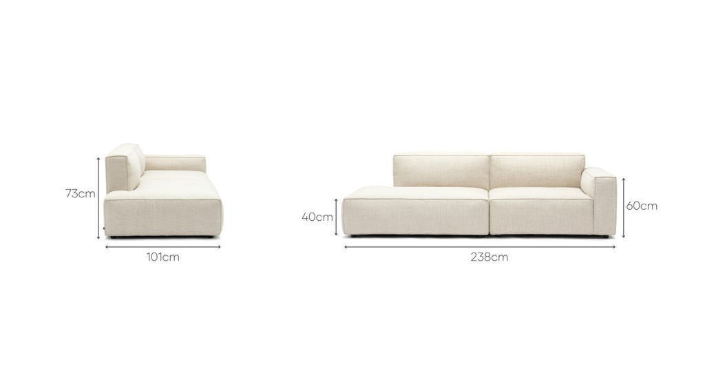 BAKER OPEN END SOFA - OATMEAL - THE LOOM COLLECTION