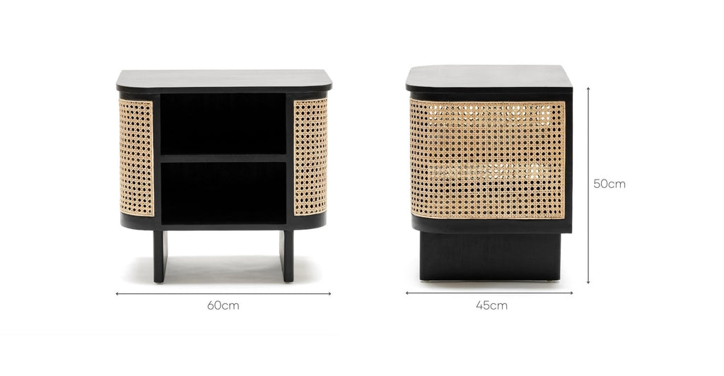 Cali Bedside Table - Black.