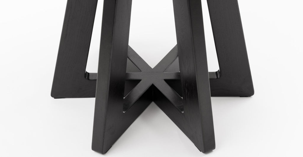 Chantilly Dining Table - Black Ash & Nero Marquina Marble.