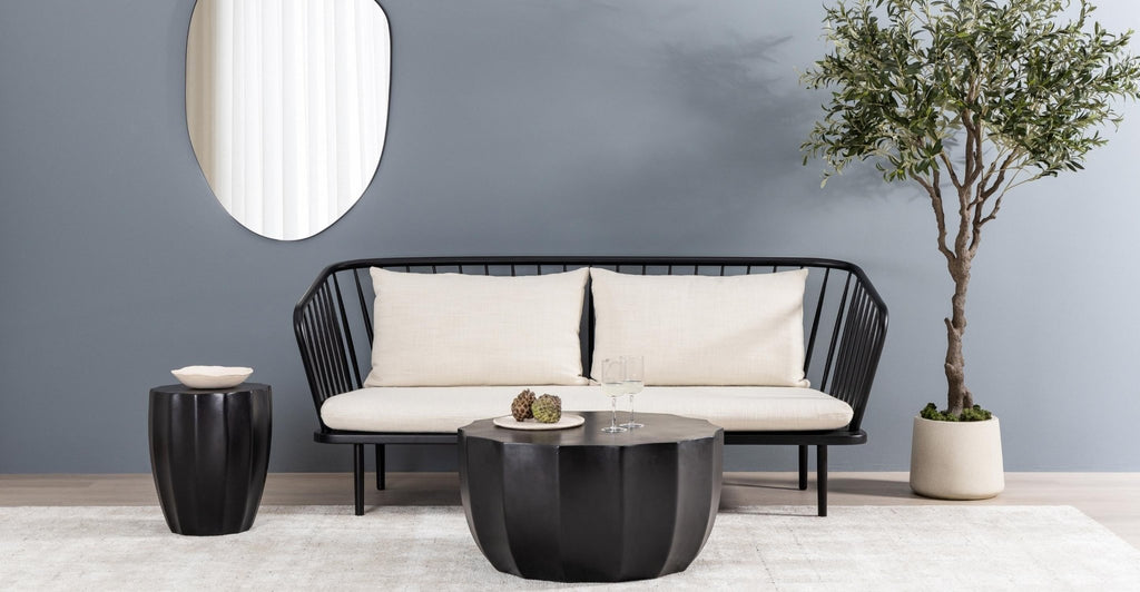 Charles Sofa - Black & West Lake Gesso.