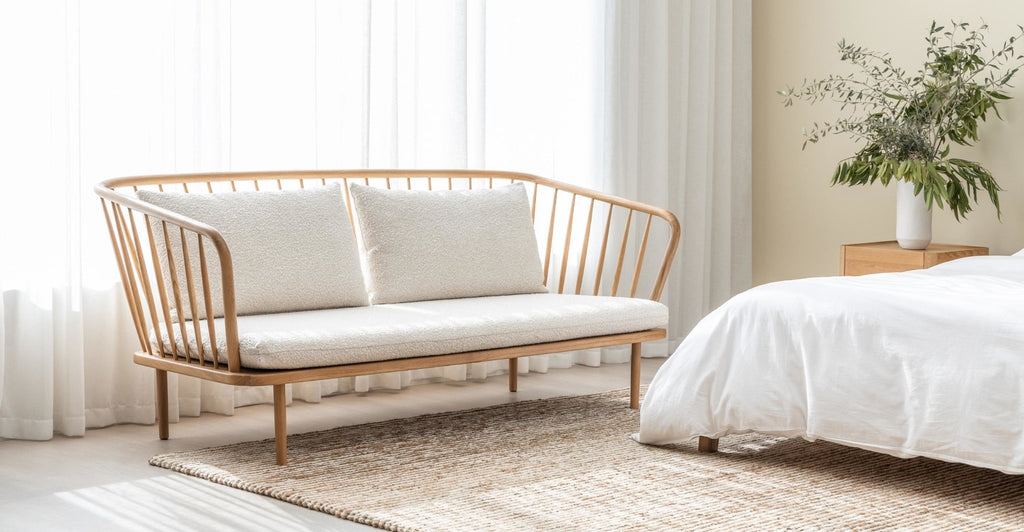 Charles Sofa - Light Oak & Biggello Milk.