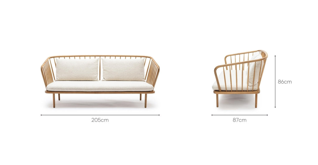 Charles Sofa - Light Oak & Biggello Milk.