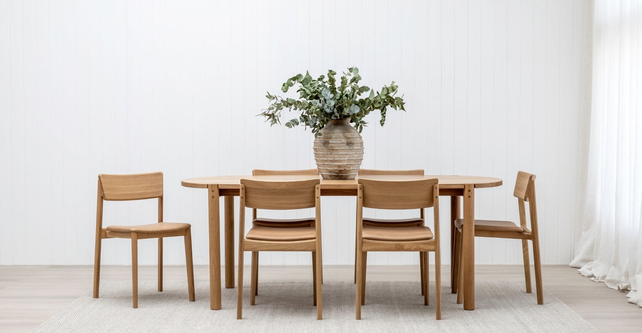 Oval light wood dining table online