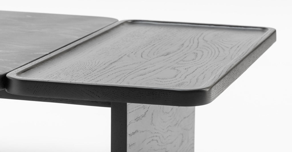 Duo Coffee Table 130 - Black Oak & Nero Perlato.