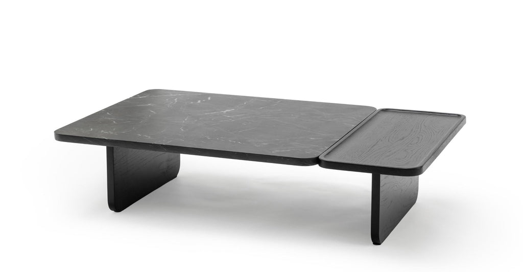 Duo Coffee Table 130 - Black Oak & Nero Perlato.