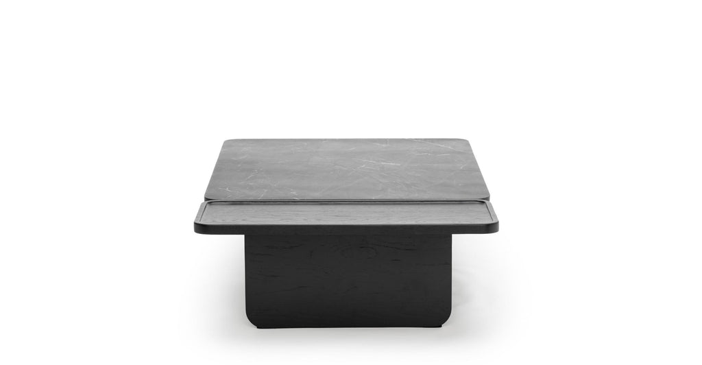 Duo Coffee Table 130 - Black Oak & Nero Perlato.