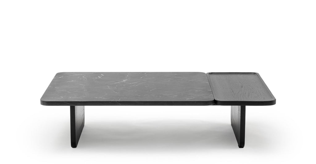 Duo Coffee Table 130 - Black Oak & Nero Perlato.