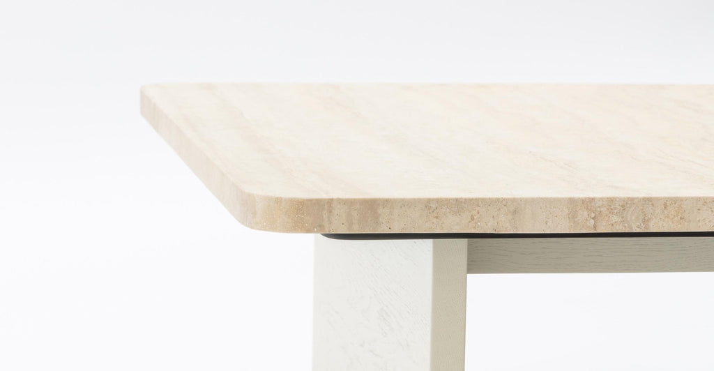 Duo Coffee Table 130 - Oak Bone & Travertine.