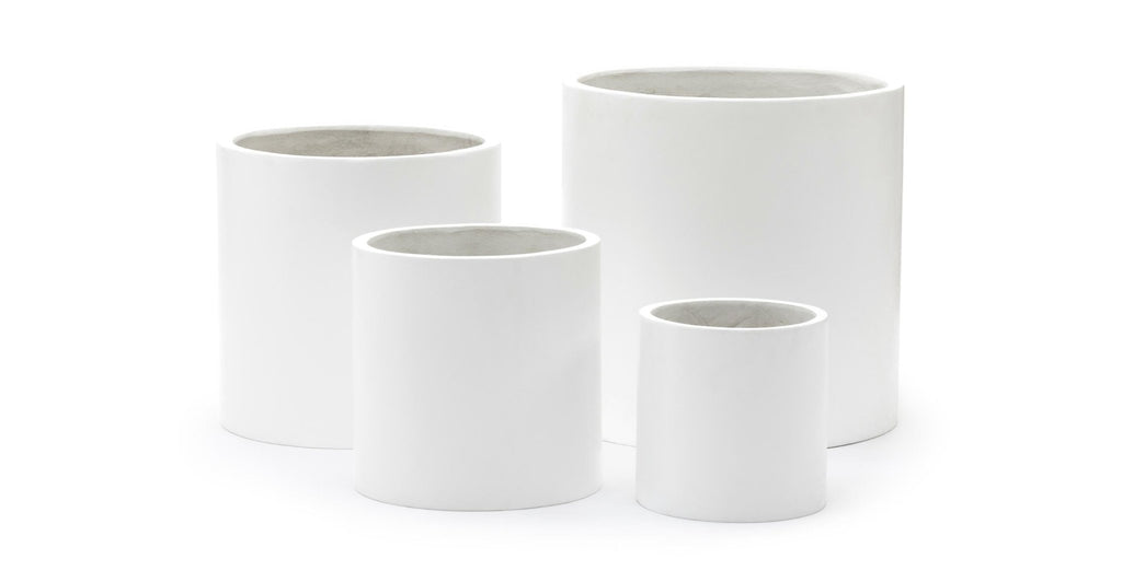 Elle Cylinder Planter Set Of 4 - Chalk.