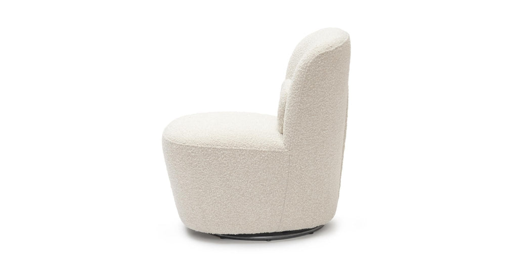 Erin Swivel Accent Chair - Ivory Bouclé.