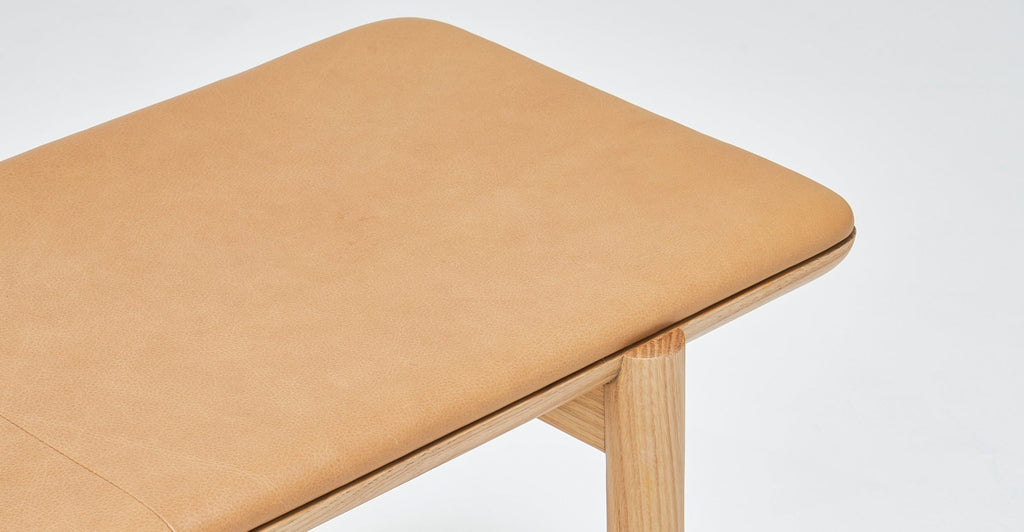 Folk Bench - Light Oak & Canyon Leather.