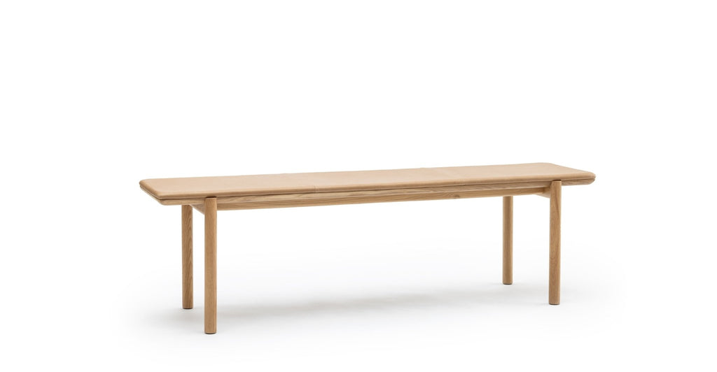 Folk Bench - Light Oak & Canyon Leather.