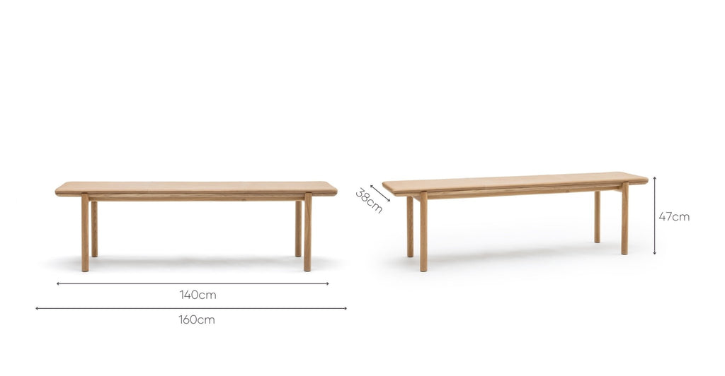 Folk Bench - Light Oak & Canyon Leather.