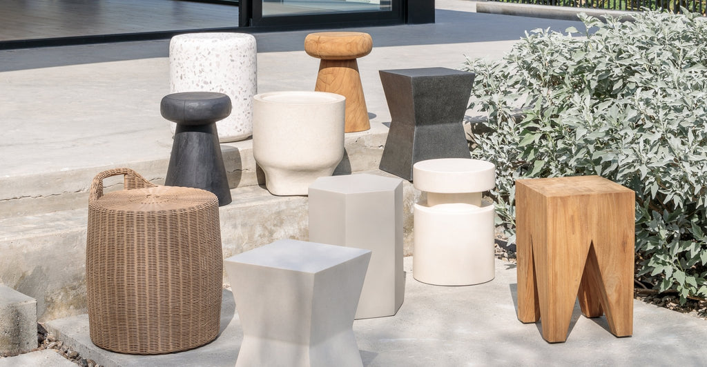 Gabi Stool - Cemento White.