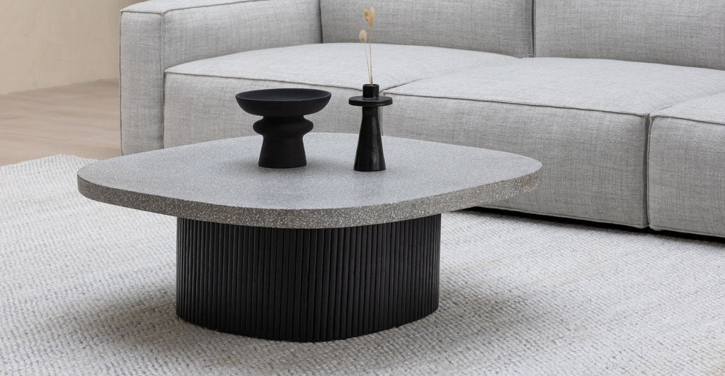 Gion Coffee Table 95 - Black Oak & Warm Grey.