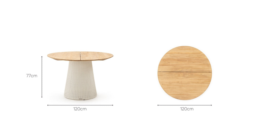 Girona Dining Table - Honey & Stonewhite.