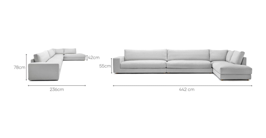 HANSEN CORNER SOFA - EXTRA LARGE - ALICE PEARL - THE LOOM COLLECTION