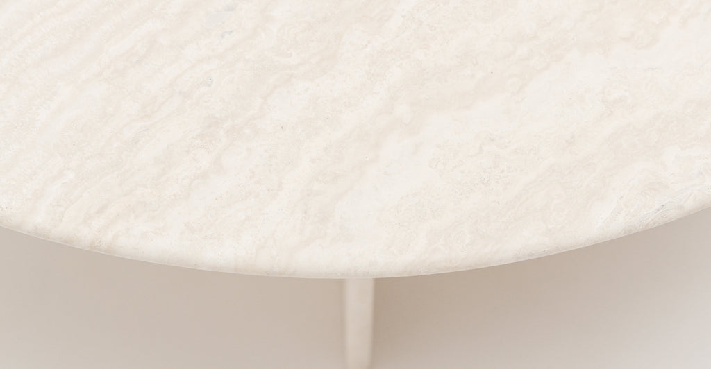 Haven Round Coffee Table - White Travertine.